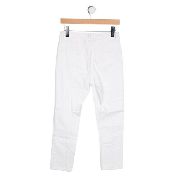 Sandro Mid-Rise Straight Leg Distressed Denim Jeans White Women's Size Medium 8 - Picture 2 of 9